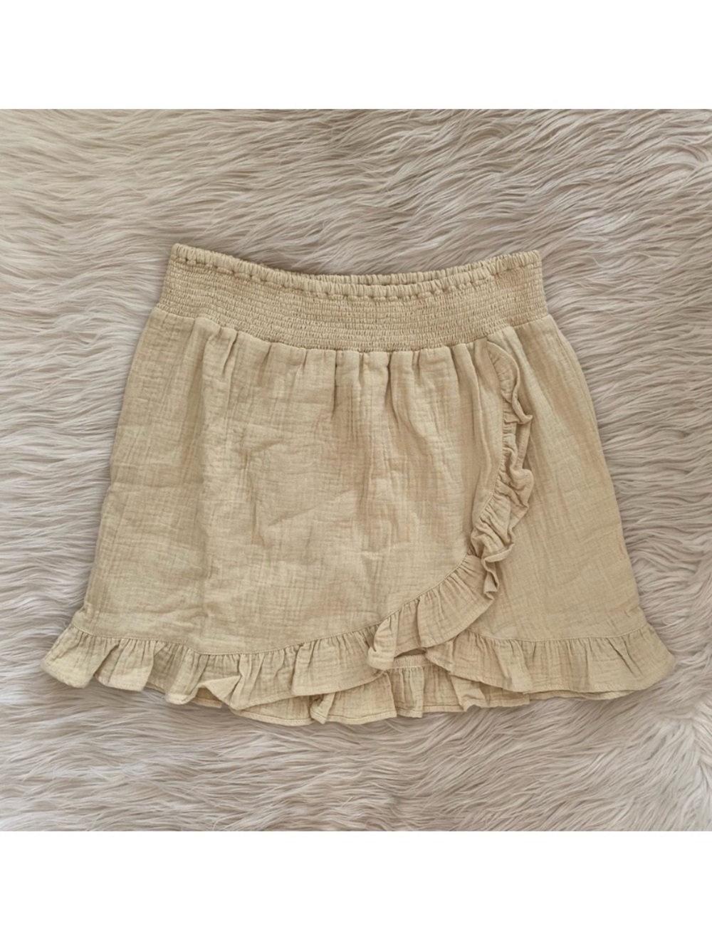 Rylee + Cru Wrap Ruffle Skirt Butter Yellow Cream Gauzy Cotton Girls 12-14Y - Picture 2 of 8